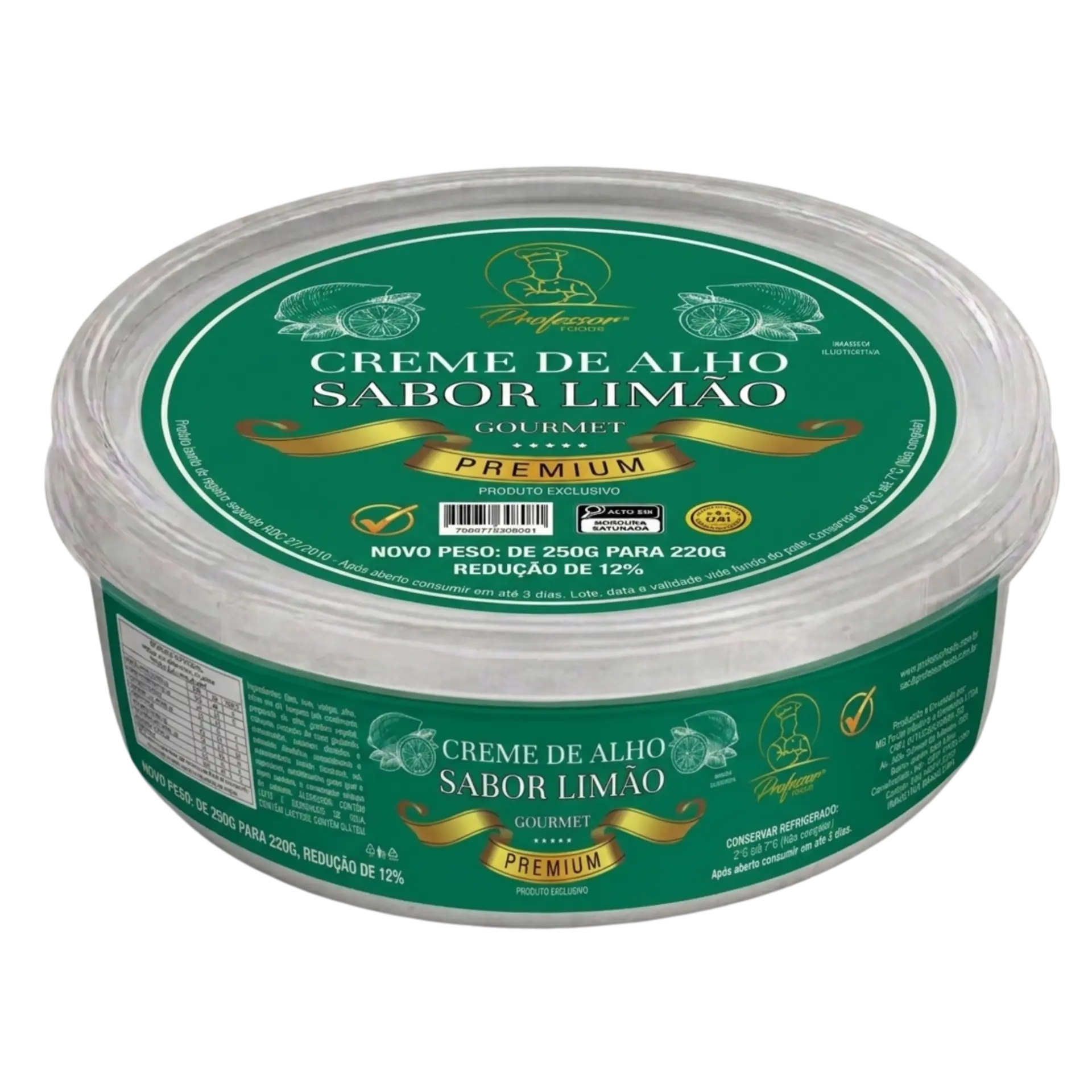 Patê de Creme de Alho Sabor Limão em pote de vidro