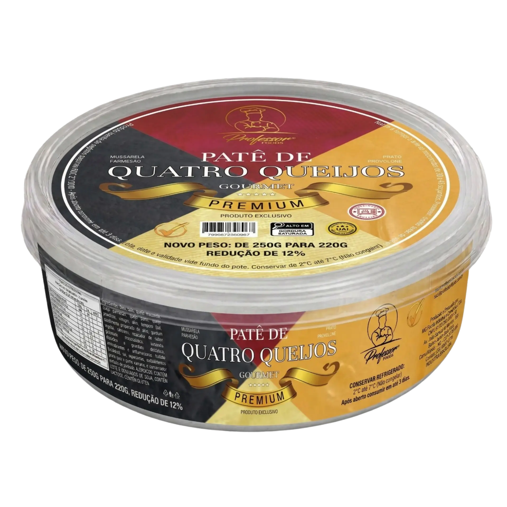 Patê de Quatro Queijos em pote de vidro